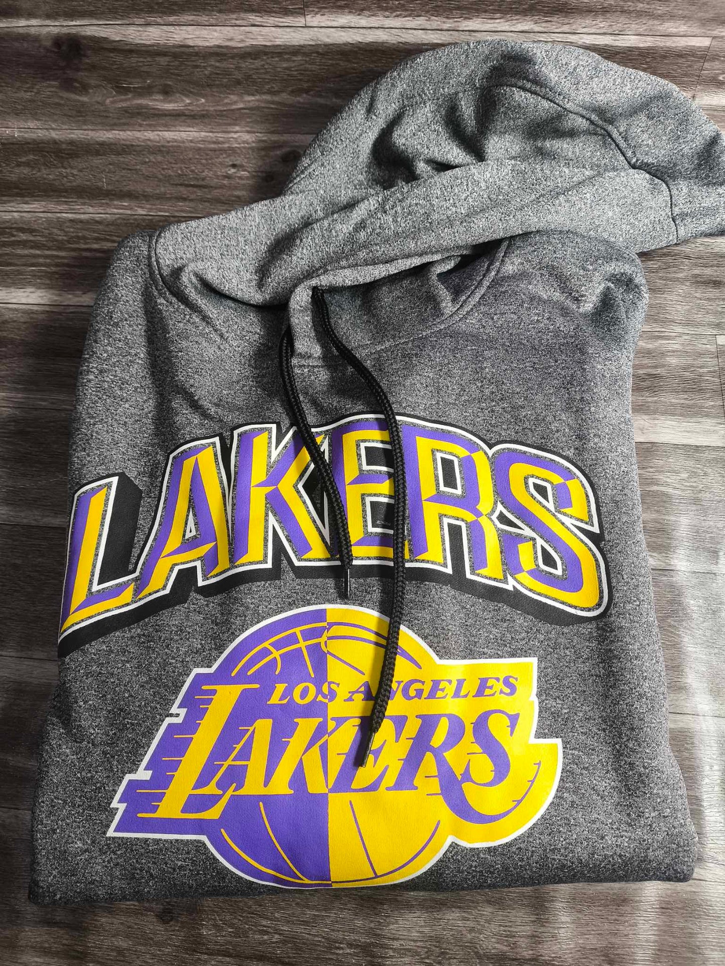 SUDADERA HOODIE LAKERS GREY STEEL NBA STORE UNK OFICIAL (L Y XL)