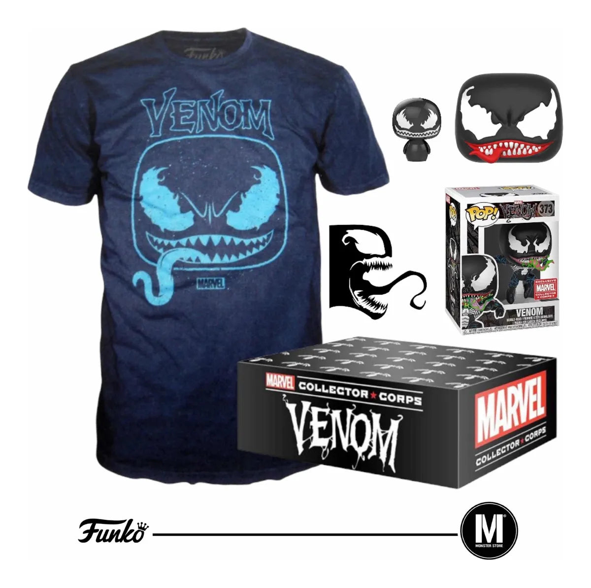 FUNKO POP VENOM #373 PACK CON PLAYERA (XL) Y SQUISH