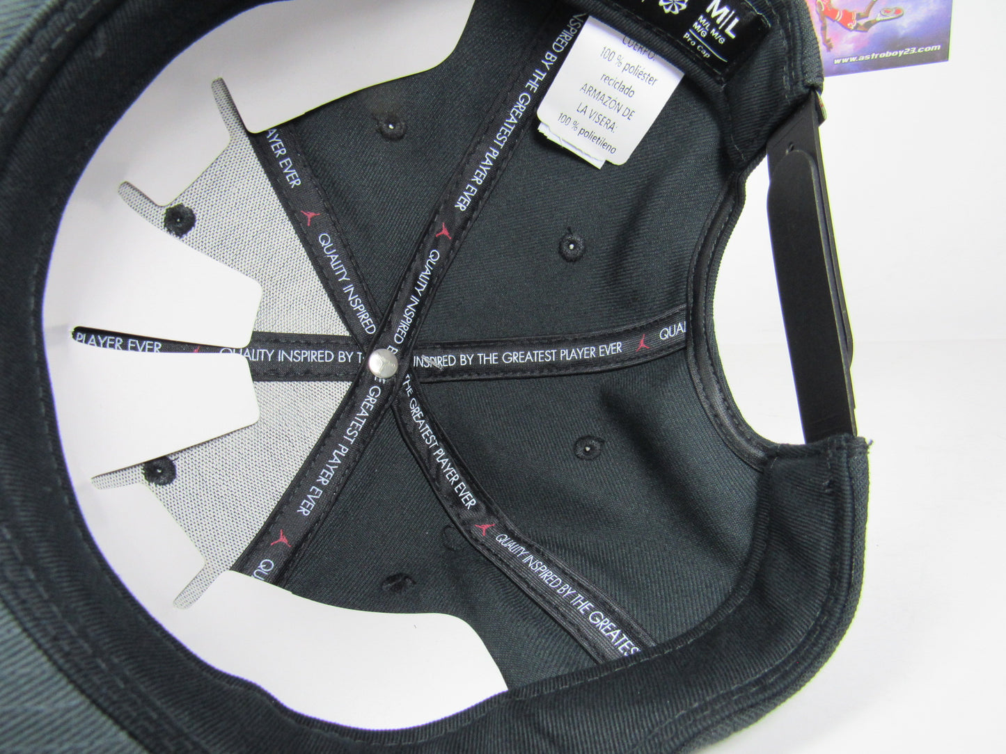 GORRA JORDAN PLANA BLACK & WHITE VICERA QUAD(M/L UNITALLA)