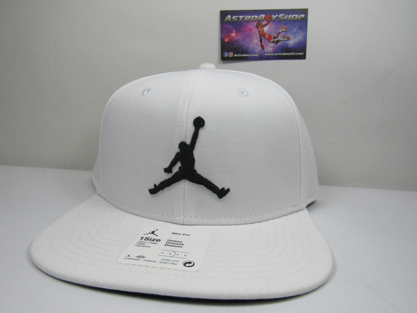 GORRA JORDAN PLANA PRO WHITE BORDADO GRUESO (2021) PLANA UNITALLA