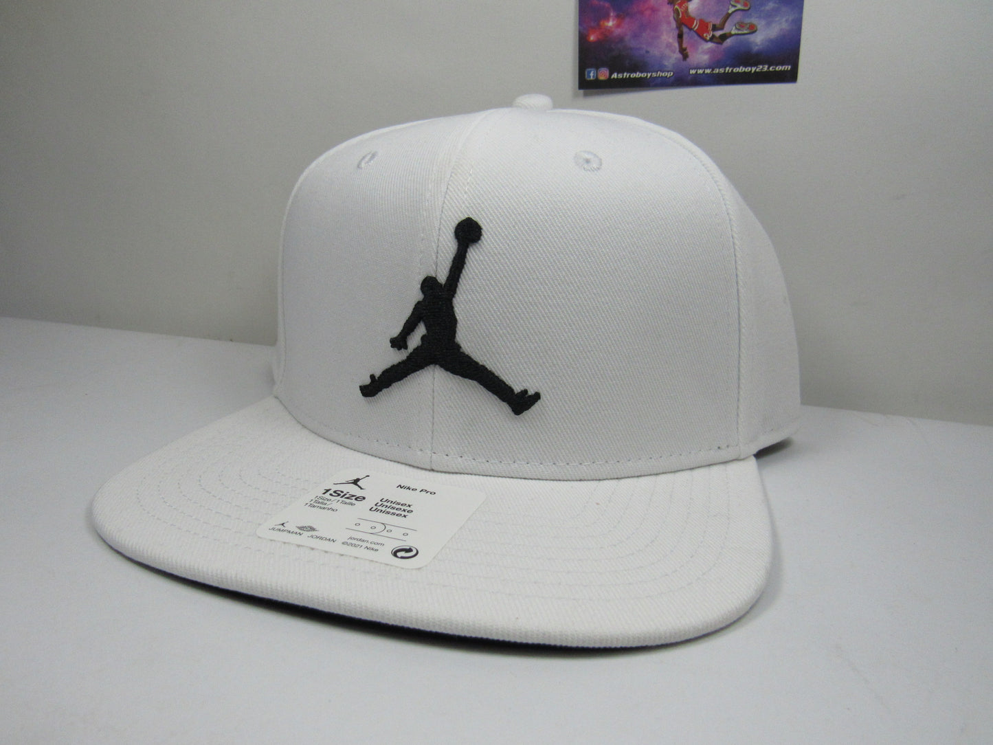 GORRA JORDAN PLANA PRO WHITE BORDADO GRUESO (2021) PLANA UNITALLA