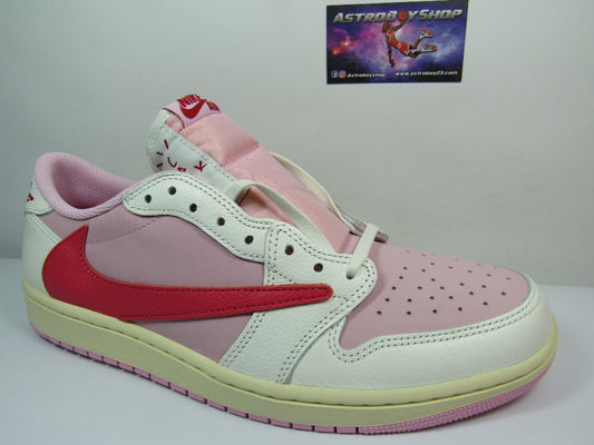 JORDAN 1 LOW X TRAVIS SCOTT TROPICAL PINK EN CAJA