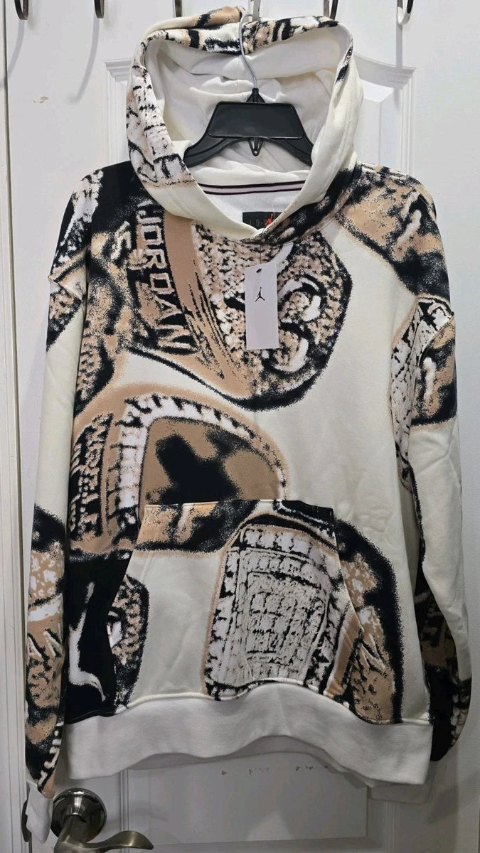 SUDADERA JORDAN PULLOVER MVP RINGS WHITE (L)