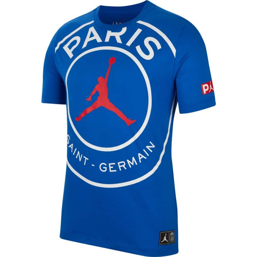 PLAYERA JORDAN X PSG BLUE BIG LOGO