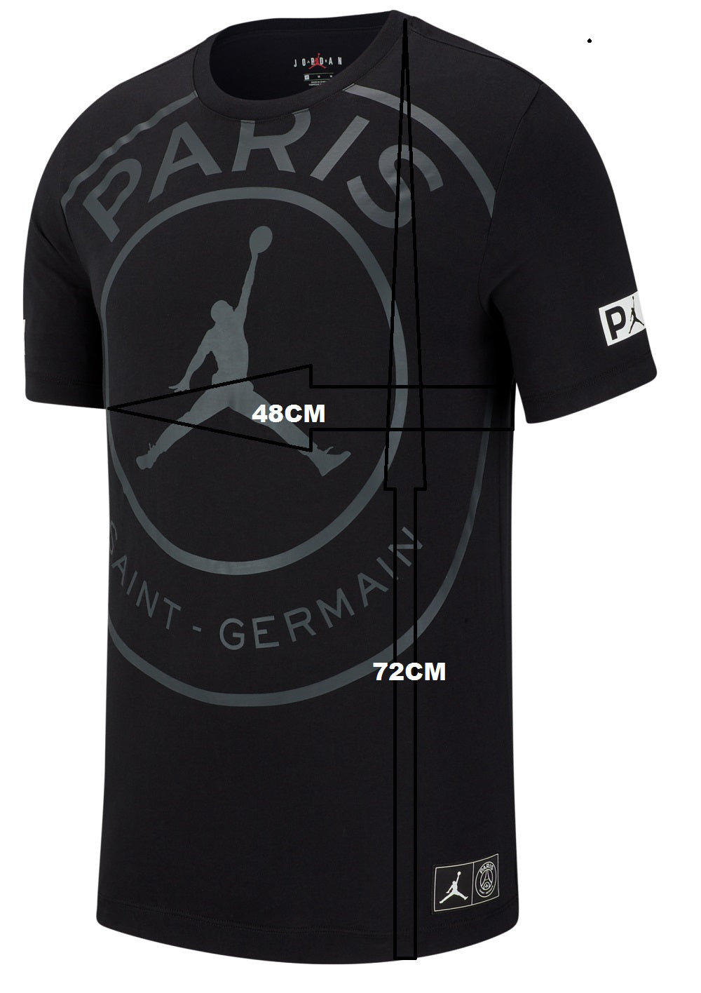 PLAYERA JORDAN X PSG PARIS LOGO FRONTAL BLACK
