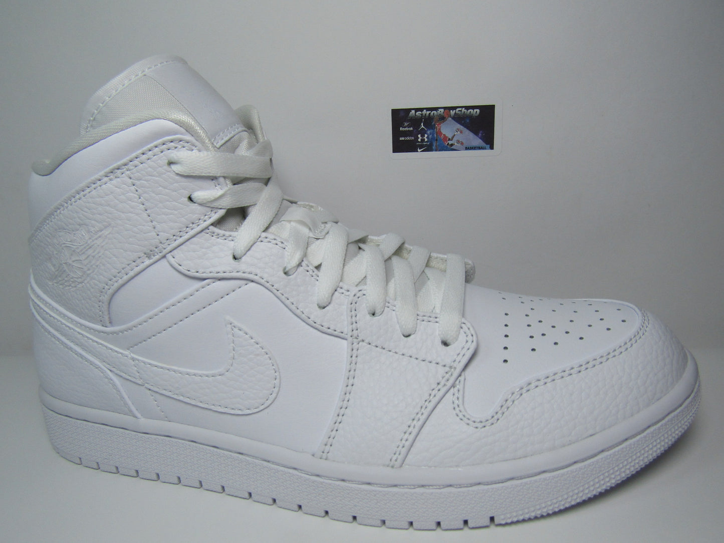 JORDAN 1 MID TRIPLE WHITE LEATHER EN CAJA