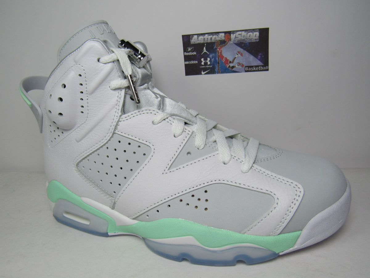 Mint green cheap and grey jordans