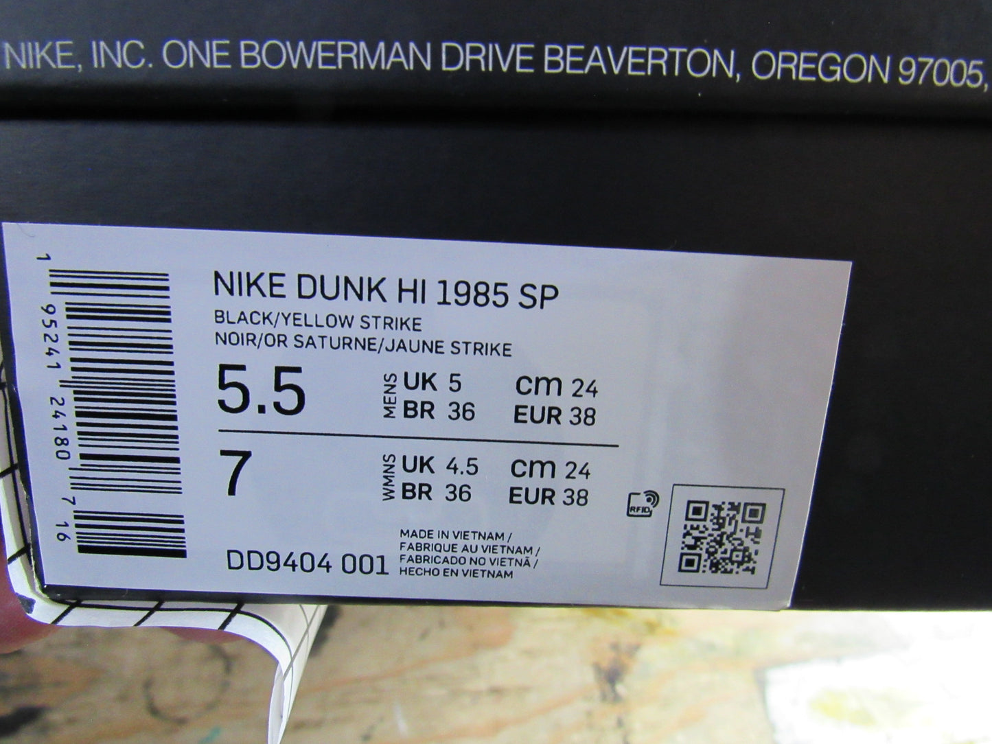 NIKE DUNK HIGH 85 YELLOW ACID WAHS EN CAJA