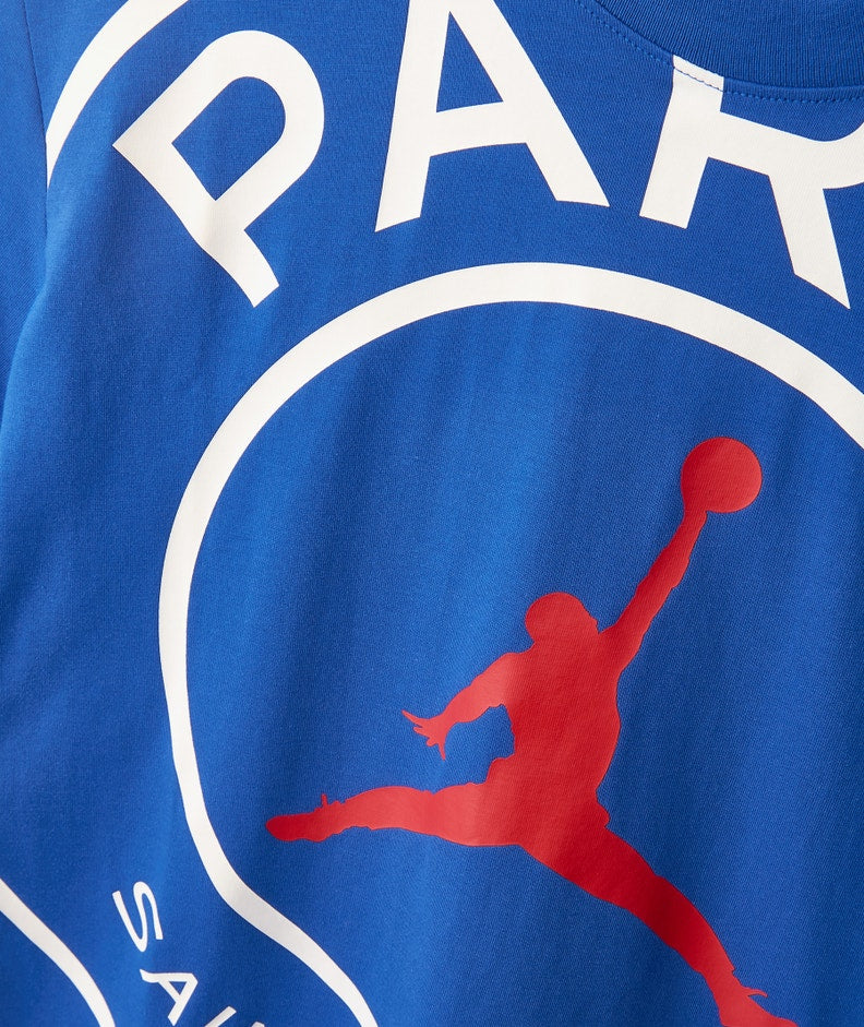 PLAYERA JORDAN X PSG BLUE BIG LOGO