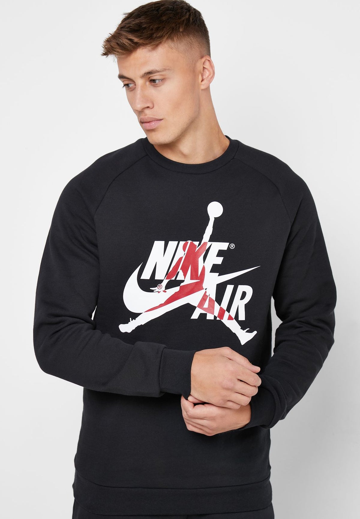 SUDADERA JORDAN JUMPMAN CLASSICS FLEECE CREW BLACK
