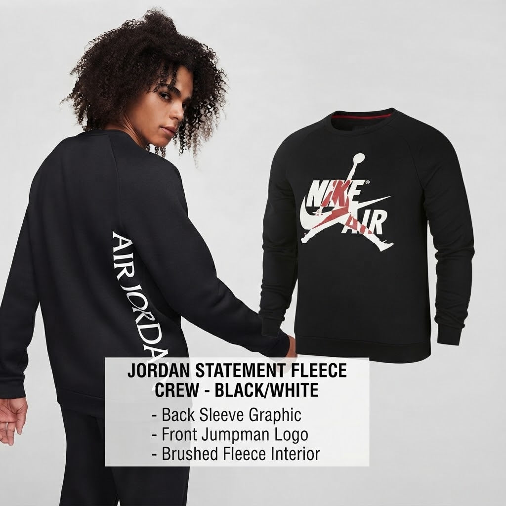 SUDADERA JORDAN JUMPMAN CLASSICS FLEECE CREW BLACK