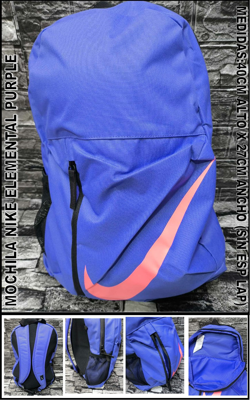 MOCHILA NIKE ELEMENTAL PURPLE (40 ALTO X 27CM ANCHO)