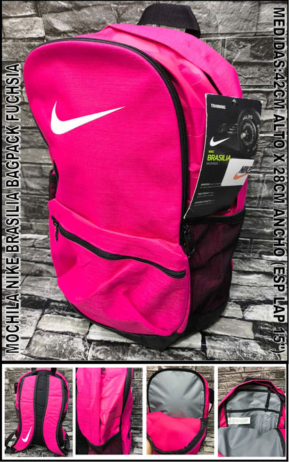 MOCHILA NIKE BRASILIA BAGPACK FUCHSIA (42 ALTO X 28CM ANCHO ESP LAP 15")