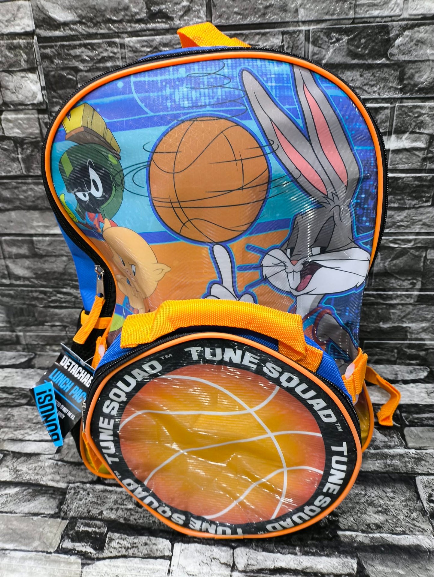 MOCHILA BIOWORLD TUNE SQUA SPACE JAM CON LONCHERA (38 ALTO X 25 ANCHO)