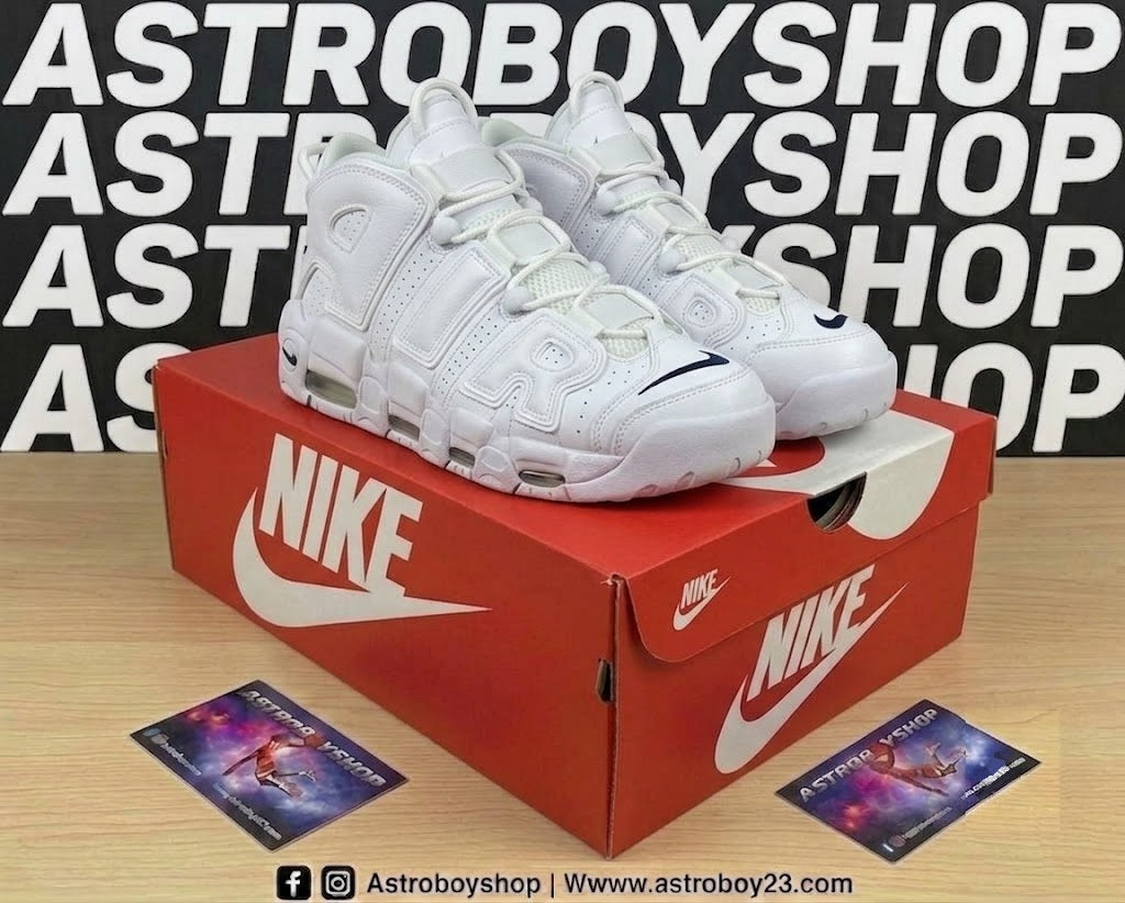 PIPPEN AIR MORE UPTEMPO WHITE NAVY EN CAJA