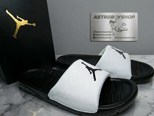 SANDALIAS JORDAN BREAK WHITE BLACK EN CAJA