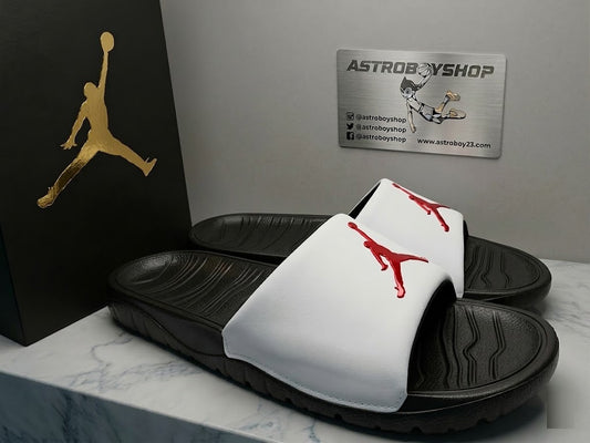 SANDALIAS JORDAN BREAK SLIDE WHITE RED EN CAJA