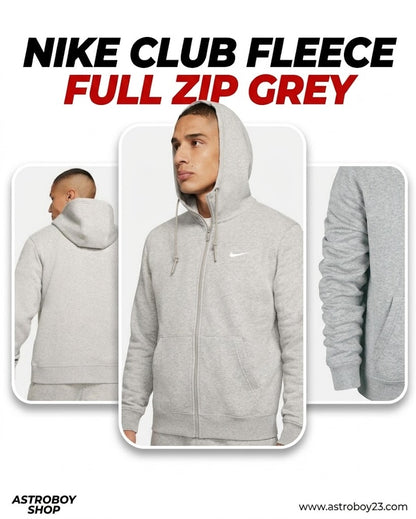 SUDADERA NIKE FULL CLUB FLEECE ZIP GREY