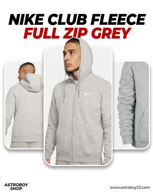 SUDADERA NIKE FULL CLUB FLEECE ZIP GREY
