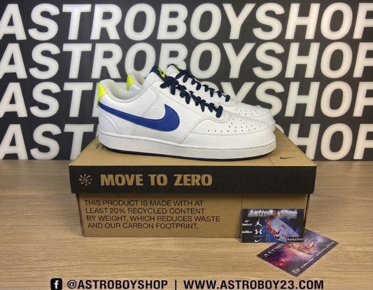 NIKE COURT VISION LOW WHITE BLUE EN CAJA