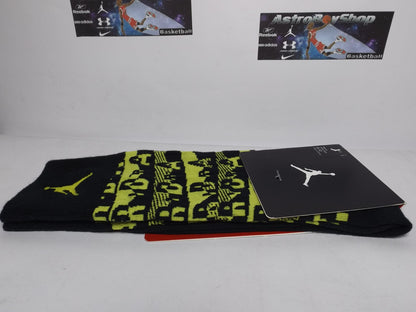 CALCETAS JORDAN BLACK YELLOW DELGADAS (L)