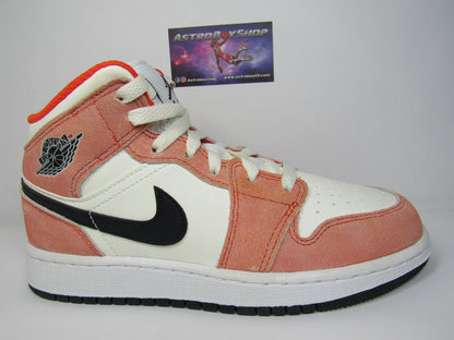 JORDAN 1 MID ORANGE SUEDE KIDS EN CAJA