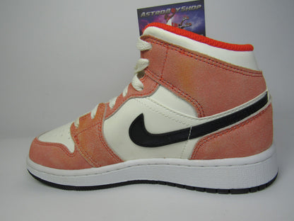 JORDAN 1 MID ORANGE SUEDE KIDS EN CAJA