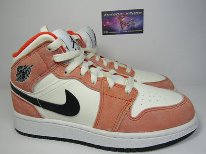 JORDAN 1 MID ORANGE SUEDE KIDS EN CAJA