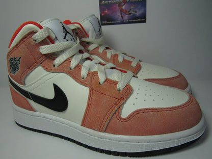 JORDAN 1 MID ORANGE SUEDE KIDS EN CAJA
