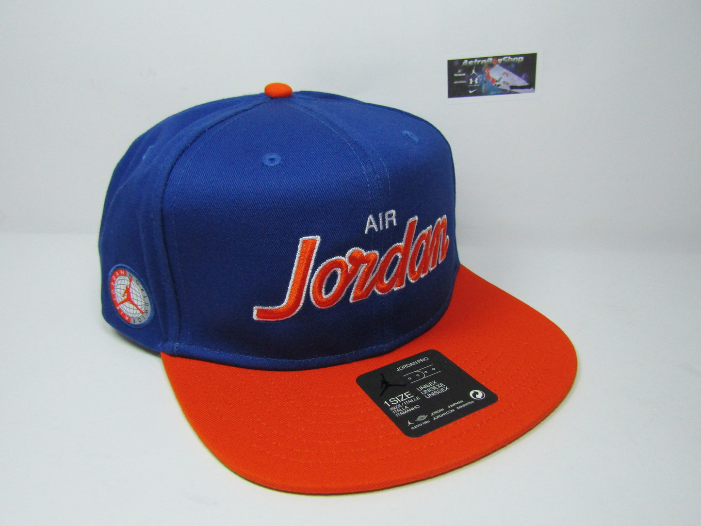 GORRA JORDAN PLANA PRO SCRIPT BLUE ORANGE UNITALLA ADULTO