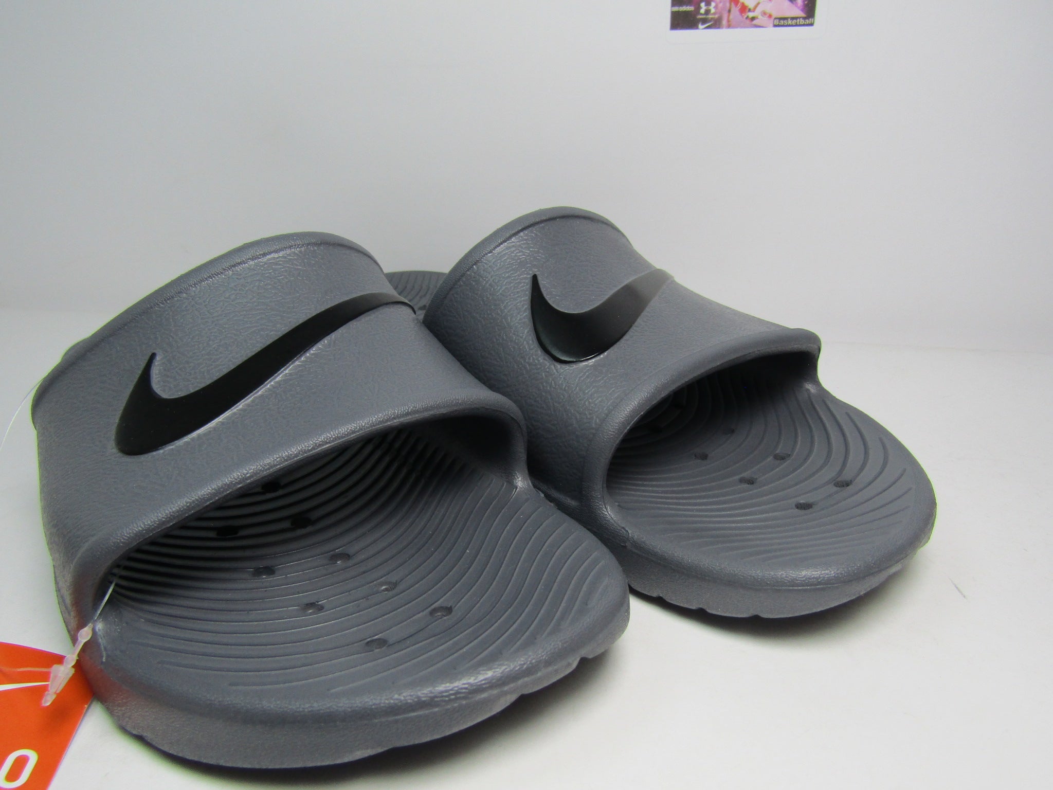 Nike kawa slide gray on sale