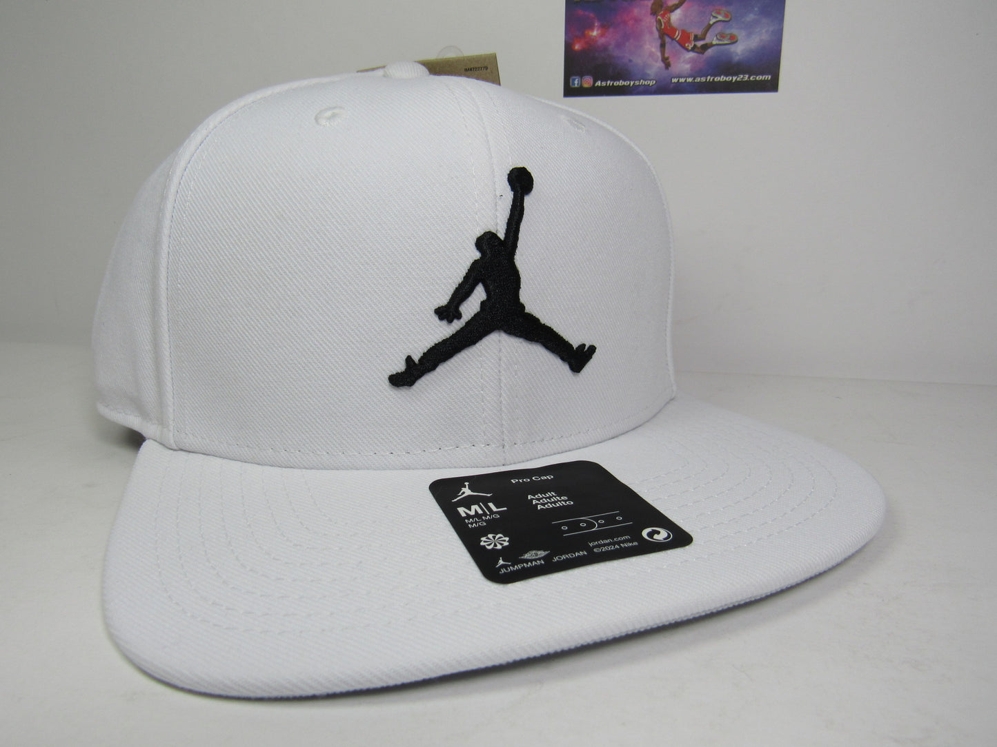 GORRA PLANA JORDAN PRO CAP WHITE 2023 (M/L UNITALLA)