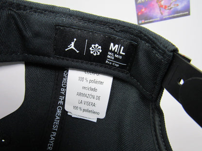 GORRA JORDAN PLANA BLACK & WHITE VICERA QUAD (M/L UNITALLA)