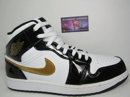 JORDAN 1 MID PATENT GOLD EN CAJA