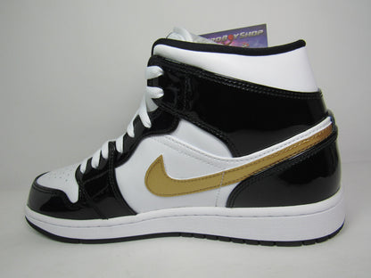 JORDAN 1 MID PATENT GOLD EN CAJA