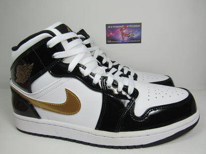 JORDAN 1 MID PATENT GOLD EN CAJA