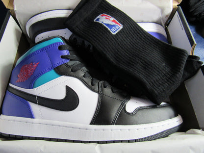 JORDAN 1 MID TEAL PURPLE EN CAJA