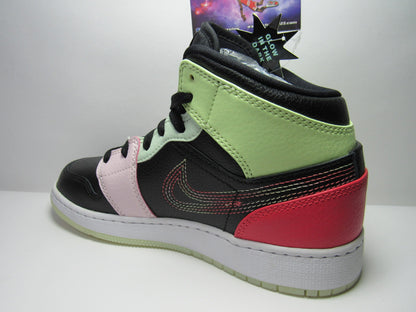 JORDAN 1 MID KIDS GLOW FOSFORECENETES EN CAJA