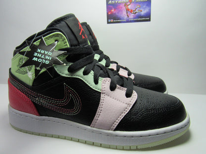 JORDAN 1 MID KIDS GLOW FOSFORECENETES EN CAJA