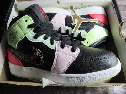 JORDAN 1 MID KIDS GLOW FOSFORECENETES EN CAJA