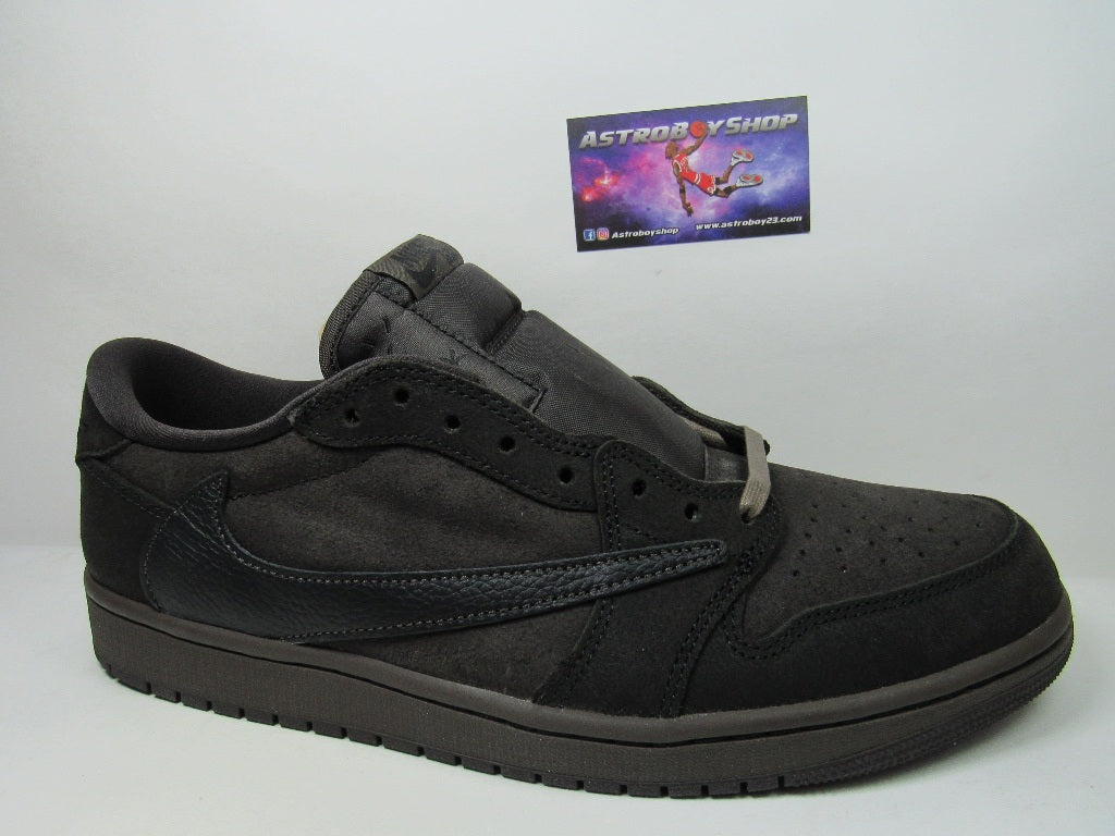 JORDAN 1 LOW TRAVIS SCOTT VELVET BROWN EN CAJA CON EXTRA LACES