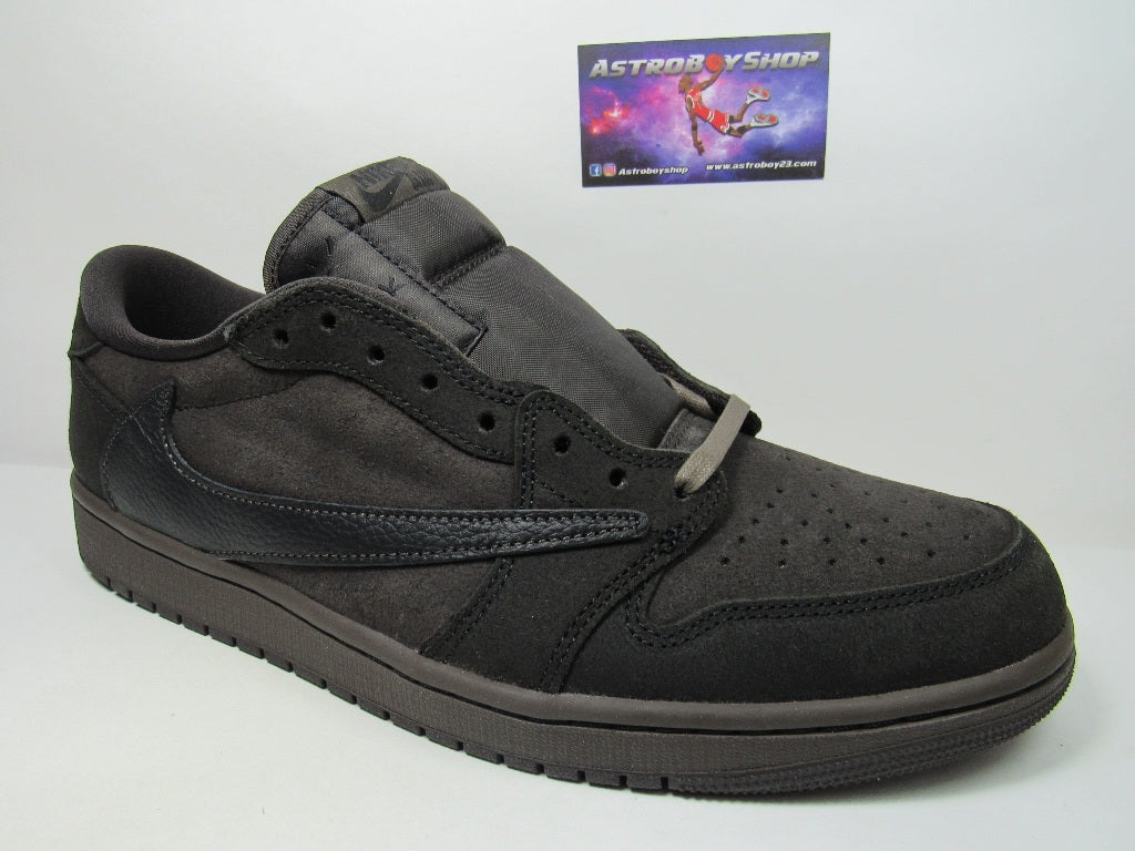 JORDAN 1 LOW TRAVIS SCOTT VELVET BROWN EN CAJA CON EXTRA LACES