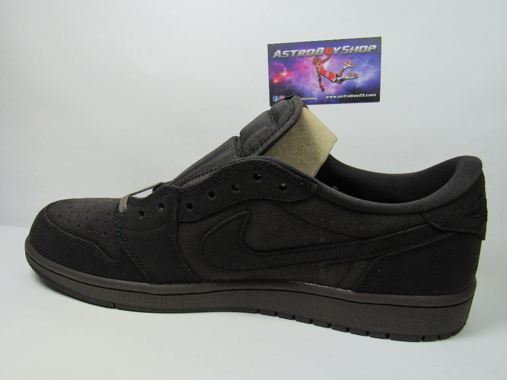 JORDAN 1 LOW TRAVIS SCOTT VELVET BROWN EN CAJA CON EXTRA LACES