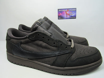 JORDAN 1 LOW TRAVIS SCOTT VELVET BROWN EN CAJA CON EXTRA LACES
