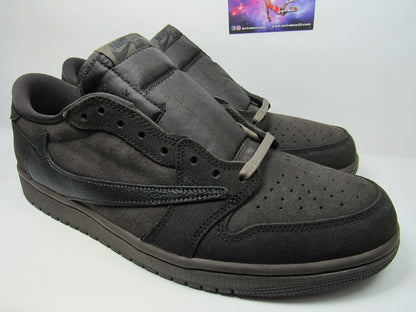 JORDAN 1 LOW TRAVIS SCOTT VELVET BROWN EN CAJA CON EXTRA LACES