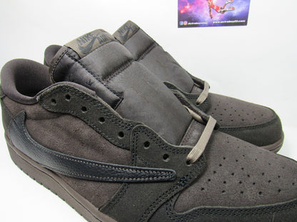 JORDAN 1 LOW TRAVIS SCOTT VELVET BROWN EN CAJA CON EXTRA LACES