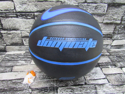 BALON BASKETBALL NIKE DOMINATE OUTDOOR BLACK BLUE #7 CON RED Y VALVULA.