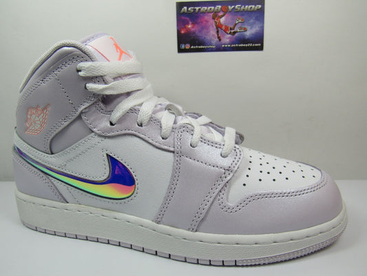 JORDAN 1 MID KIDS BARELY GRAPE IRIDESCENT EN CAJA (25 MEX)