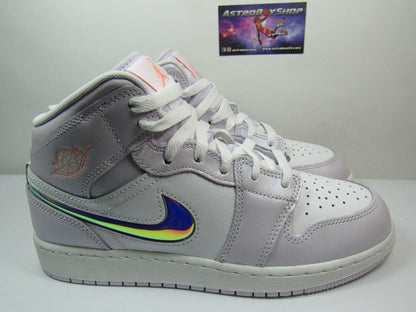 JORDAN 1 MID KIDS BARELY GRAPE IRIDESCENT EN CAJA (25 MEX)