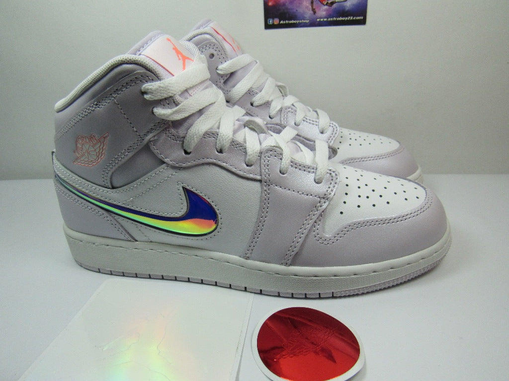 JORDAN 1 MID KIDS BARELY GRAPE IRIDESCENT EN CAJA (25 MEX)